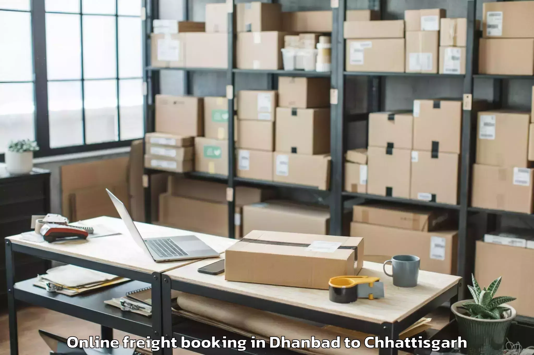 Book Dhanbad to Kurud Online Freight Booking Online